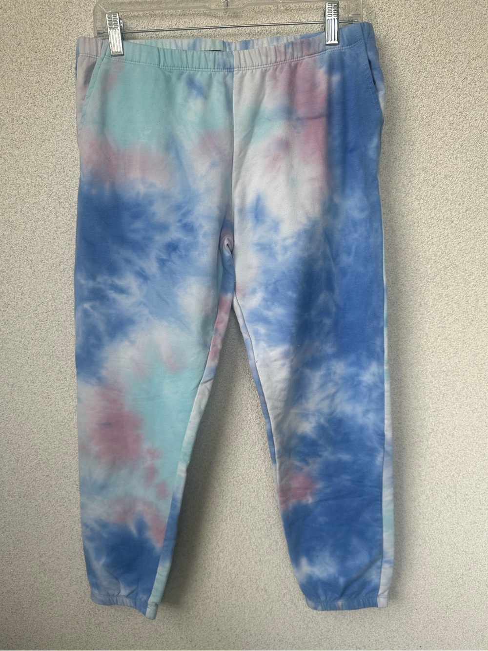 Wildfox Pastel Tie Dye Jogger Sweatpants Blue Pink Women’s, Size Medium